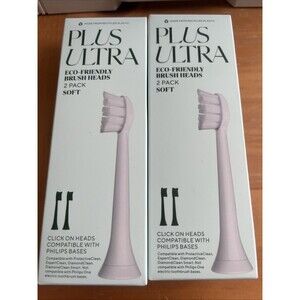 BRAND NEW Plus Ultra Eco Friendly Brush Heads 2-packs Soft Philips Compatible x4